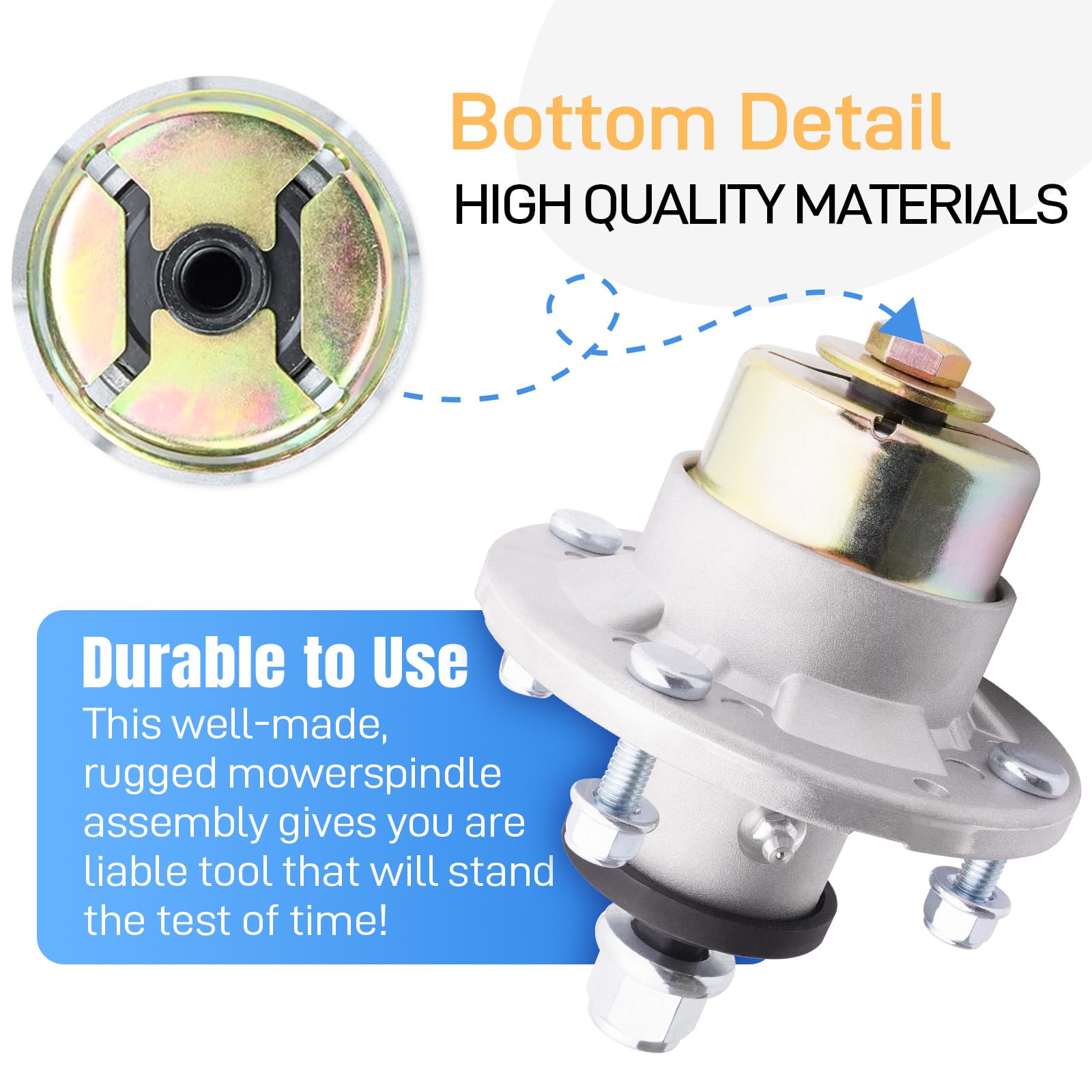 JXJKCZ spindle with blade installed demonstrating correct fit and smooth cutting performance