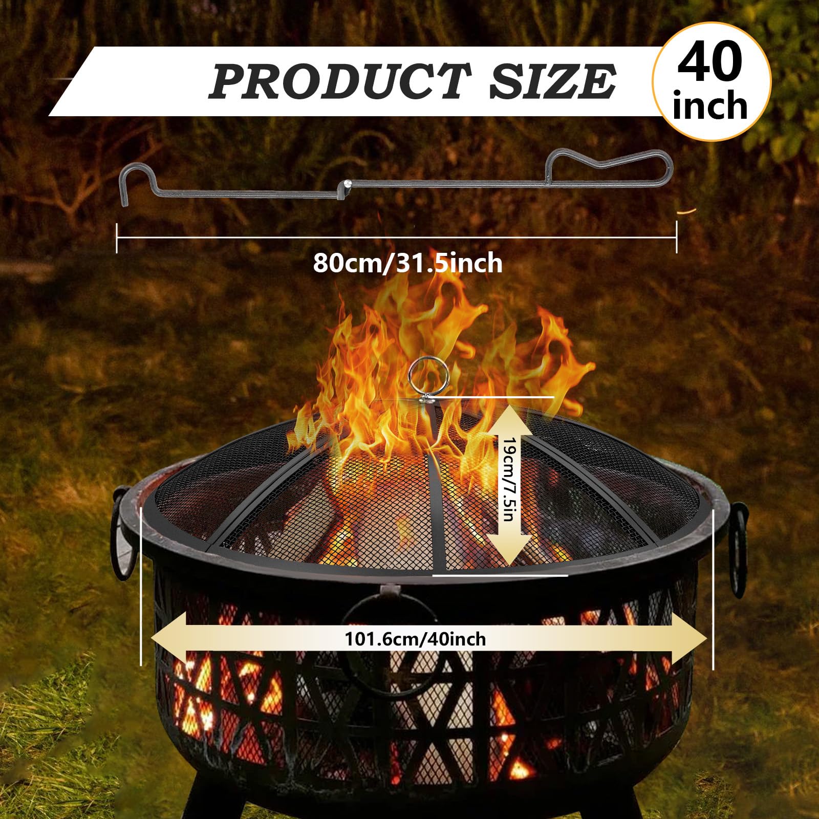 JXLXYY close-up of heavy-duty mesh texture for ember containment and airflow