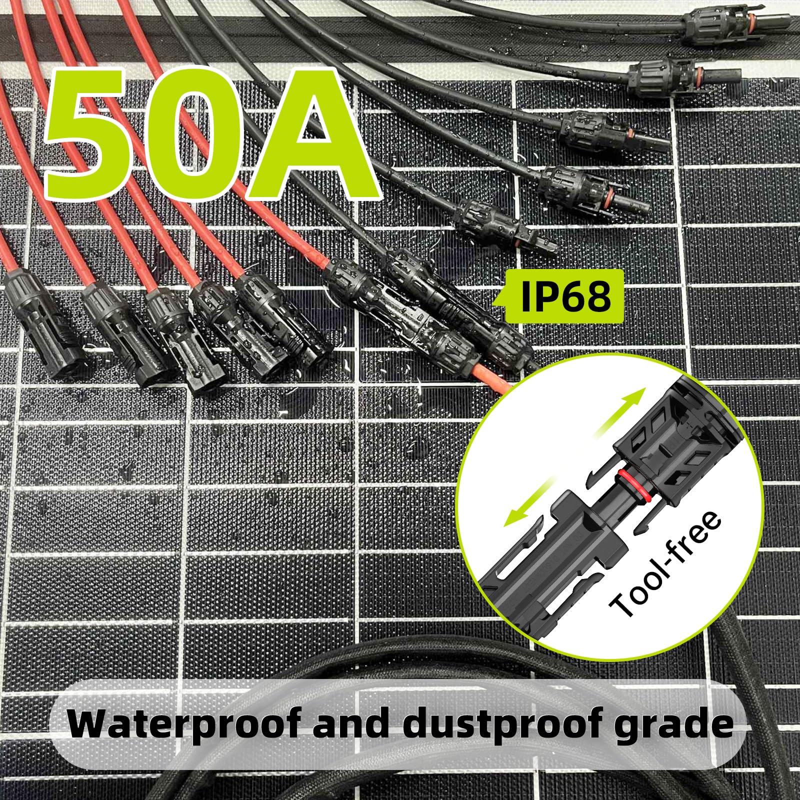 JXMXRPV splitter mounted on rooftop solar array demonstrating tidy wiring benefit
