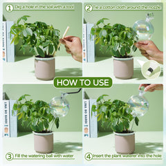 JXWENBYX globe inserted in pot demonstrating steady irrigation for plants