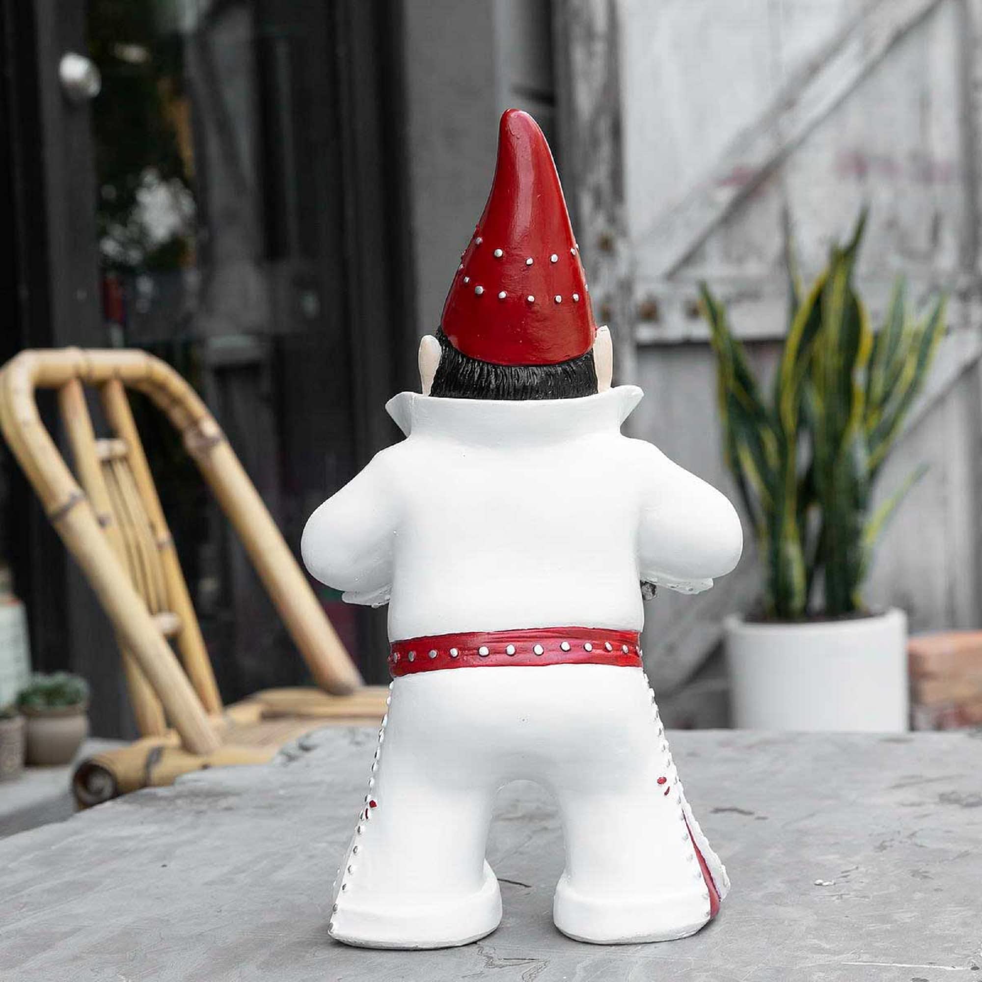 Jy.Cozy gnome red hat detail adding vibrant color and visual pop