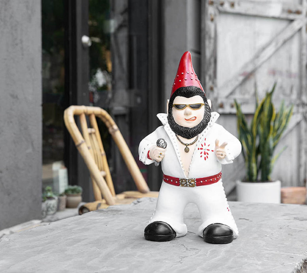 Jy.Cozy gnome on porch step providing fun decor and welcoming accent