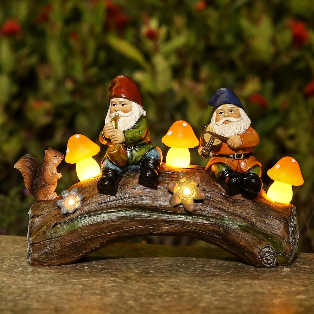 Jy.Cozy gnome next to ruler illustrating compact size and scale