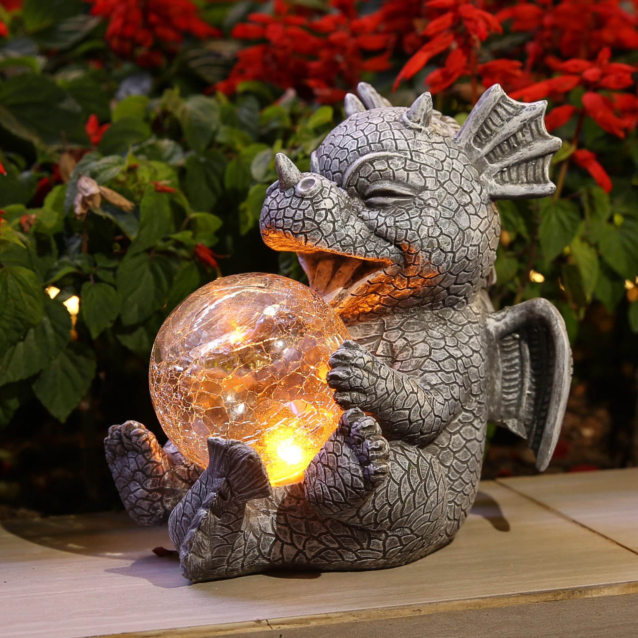 Jy.Cozy glowing at night in yard creating charming illumination and evening mood