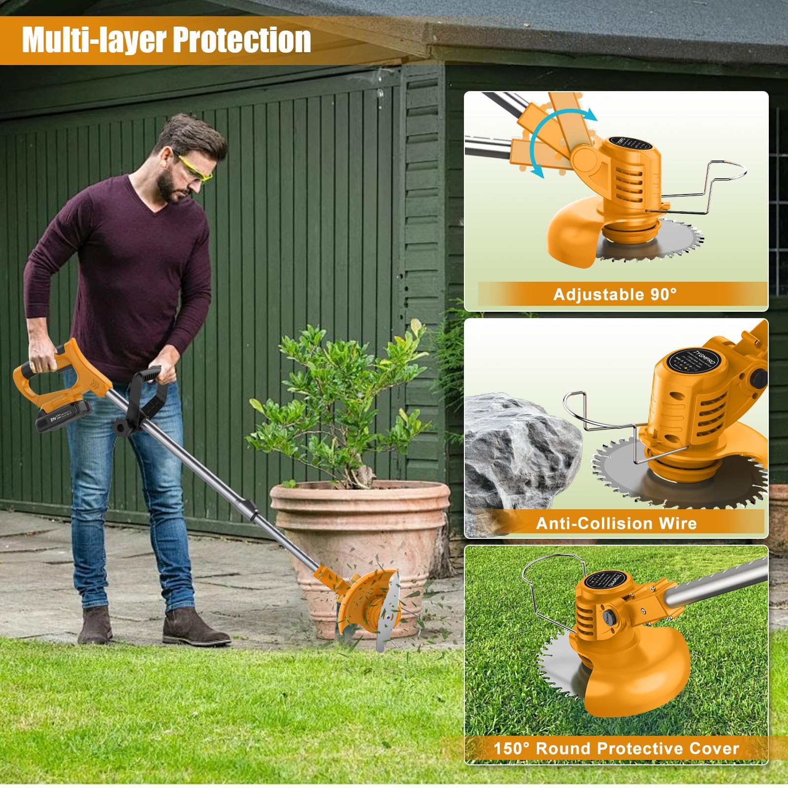 JYGMPRO cutting dense brush illustrating powerful brush cutter performance
