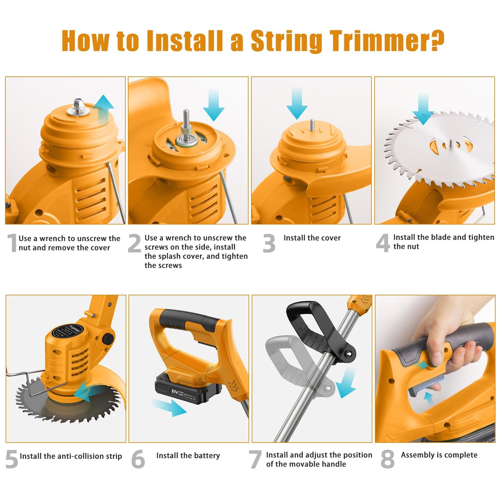 JYGMPRO adjustable handle detail showing telescopic shaft for better user comfort