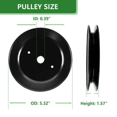 JYLEYJ deck belt detail showing reinforced construction for long life