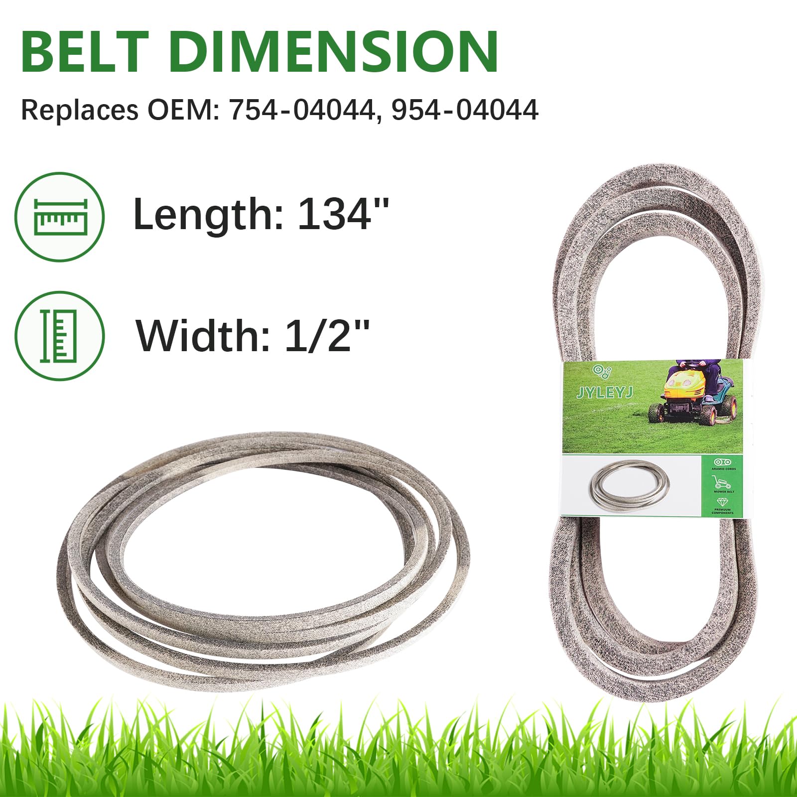 JYLEYJ replacement belt flat lay highlighting proper fit and power transfer