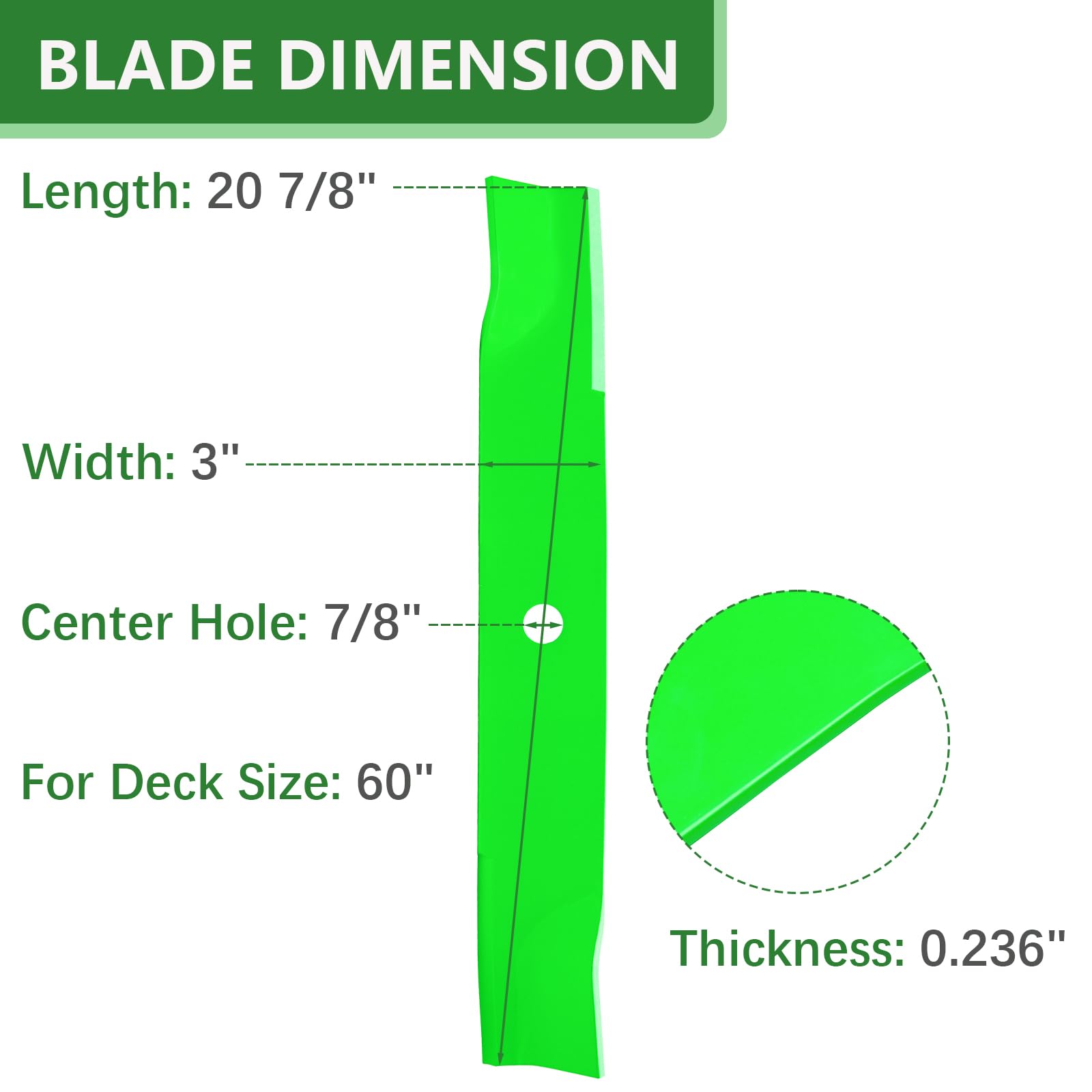 JYLEYJ close-up of sharpened blade edge demonstrating clean cut and improved turf appearance
