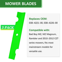 JYLEYJ blade center hole and stamped dimensions detail ensuring correct spindle fit