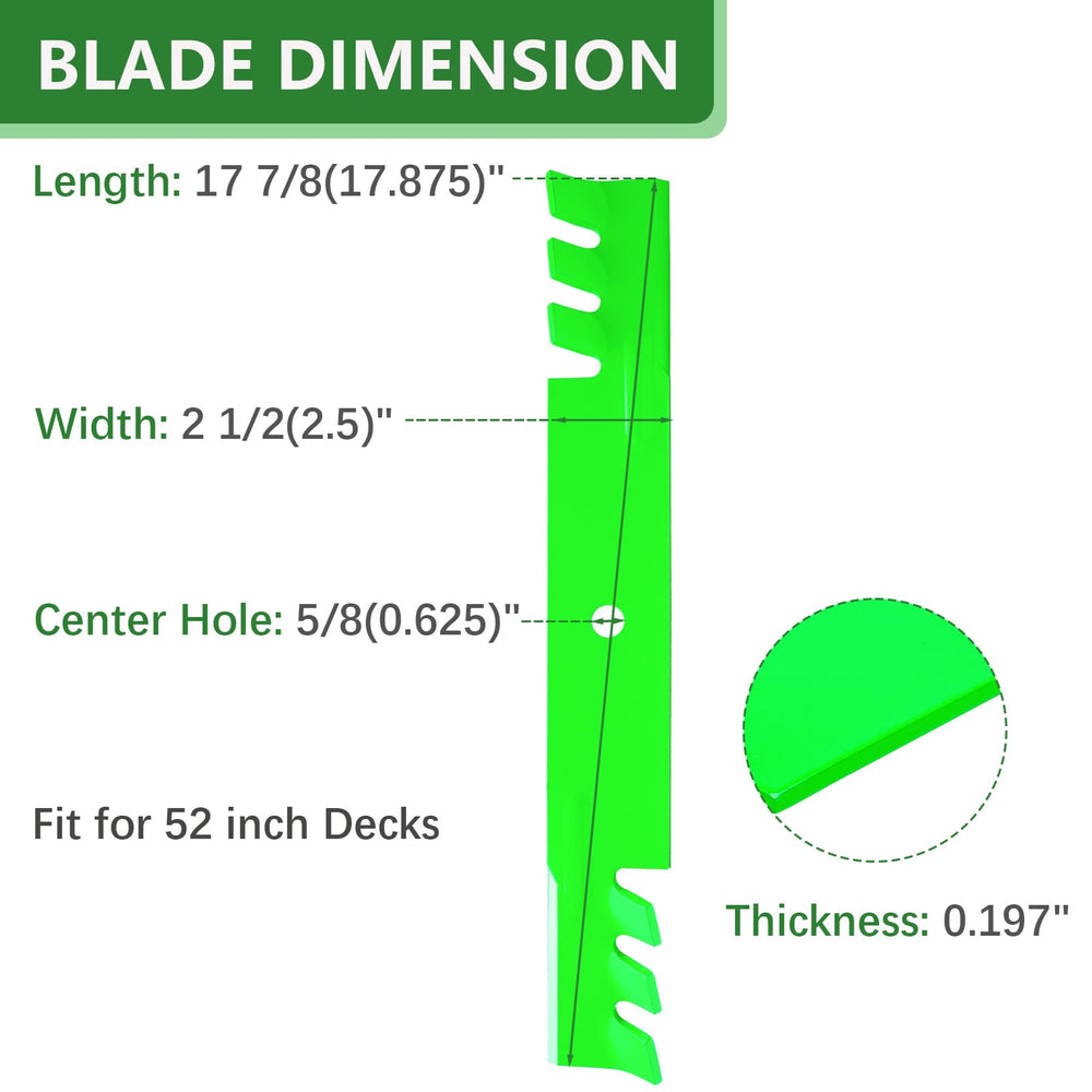 JYLEYJ close-up of blade edge profile highlighting sharp mulching geometry for finer clippings