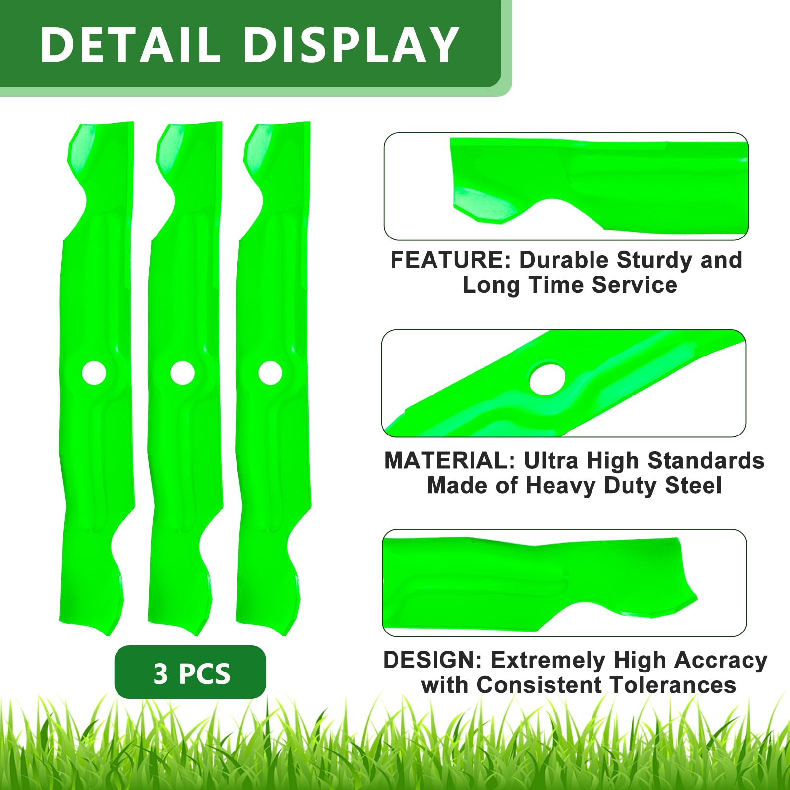 JYLEYJ blades installed on a 50-inch mower deck restoring suction and cut