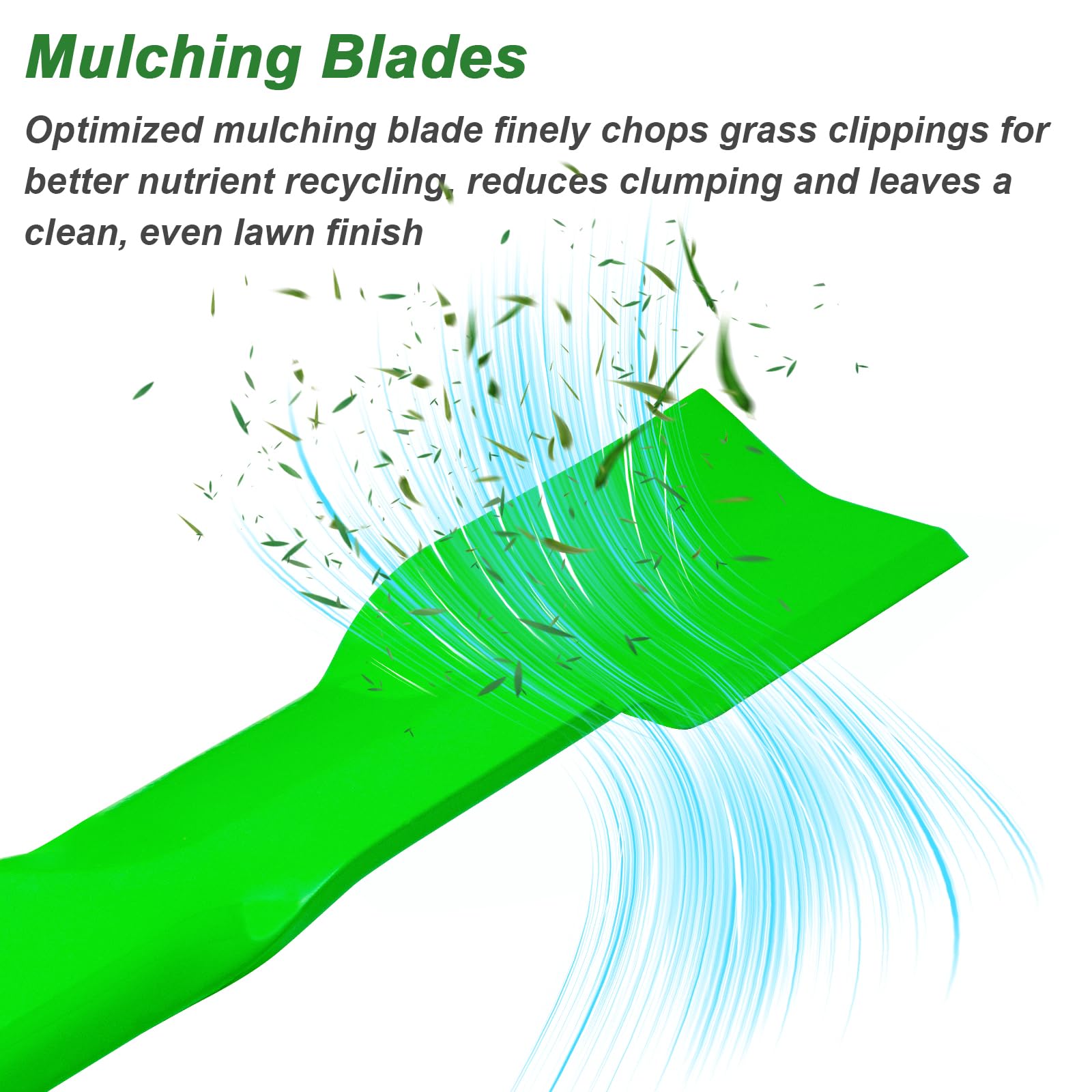 JYLEYJ blades installed on mower deck showing cleaner clipping dispersion