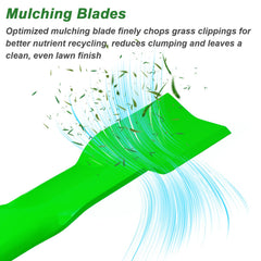 JYLEYJ blades installed on mower deck showing cleaner clipping dispersion