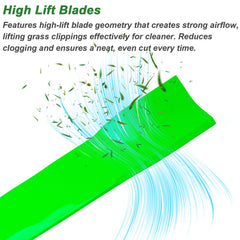 JYLEYJ blades installed on a mower deck restoring bagging efficiency