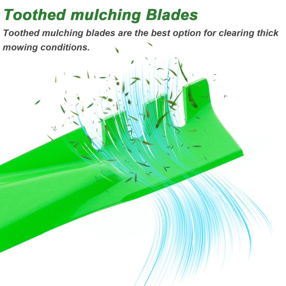 JYLEYJ blades installed on a 42-inch mower deck illustrating quick swap and restored even cutting