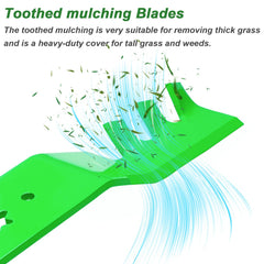 JYLEYJ blades installed on a 50-inch mower deck demonstrating restored cutting performance