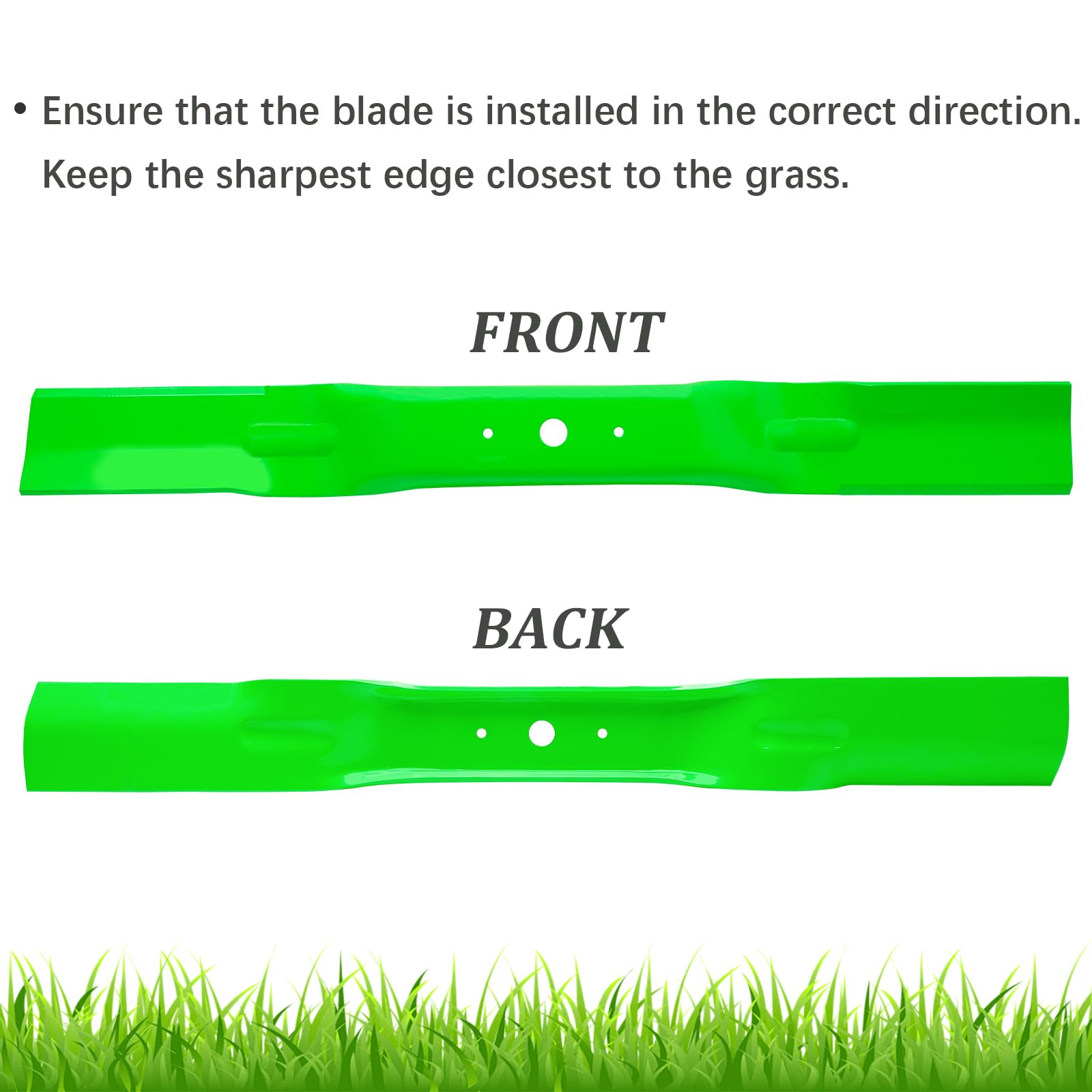 JYLEYJ blades alongside ruler showing 25 inch length for correct replacement