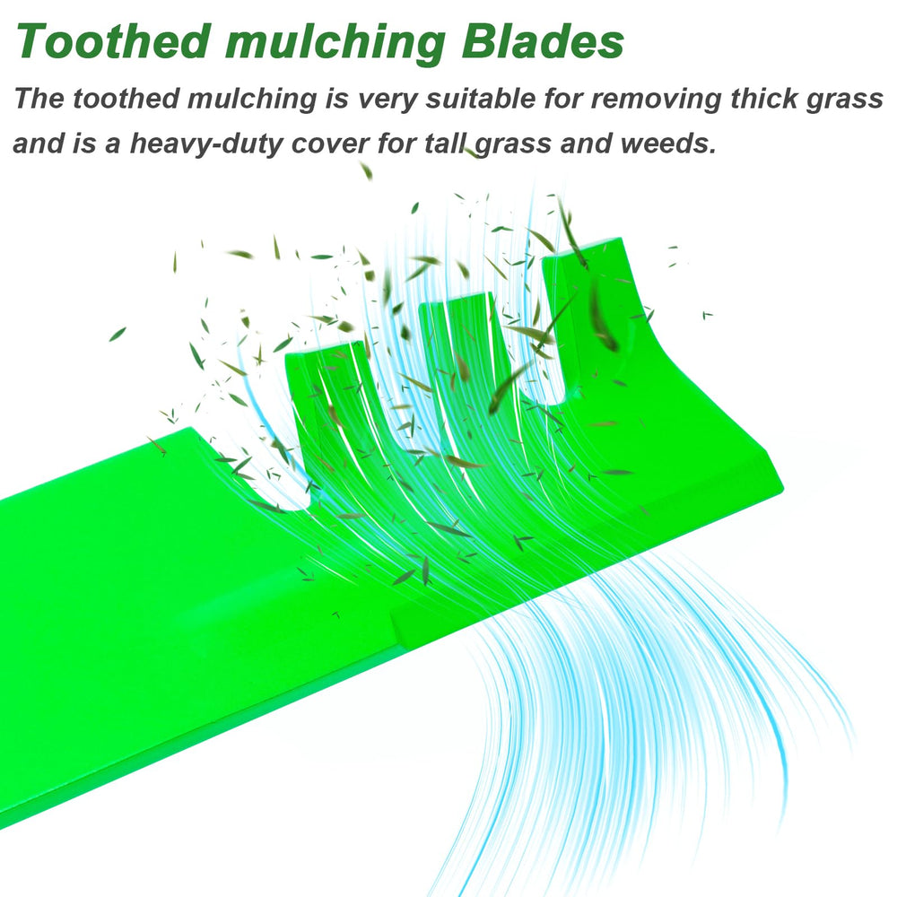 JYLEYJ blades installed on mower deck in action improving lift and even cut across turf