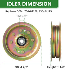 JYLEYJ deck belt flat lay showing OEM number for correct fit and reliable power transfer