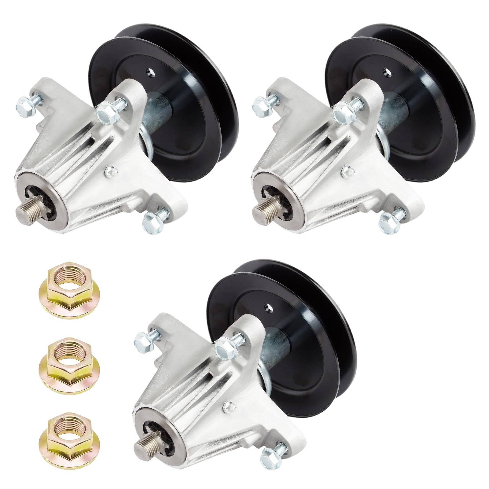 JYLEYJ front view of three spindle assemblies showing fit and finish benefit
