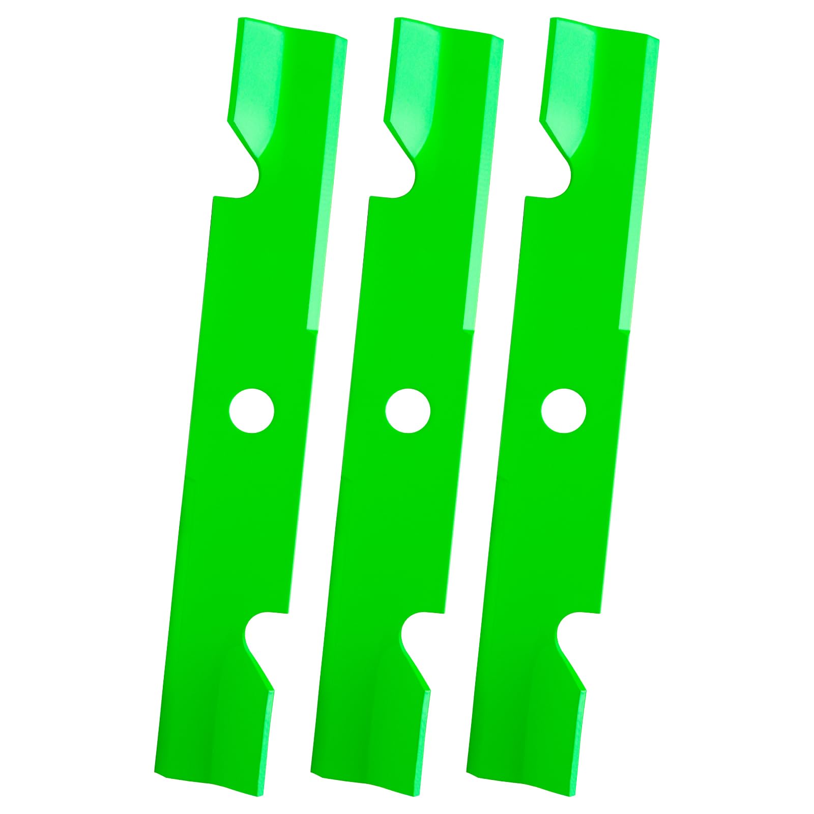 JYLEYJ front view of three Exmark/Toro 48-inch blades showing pack and fit