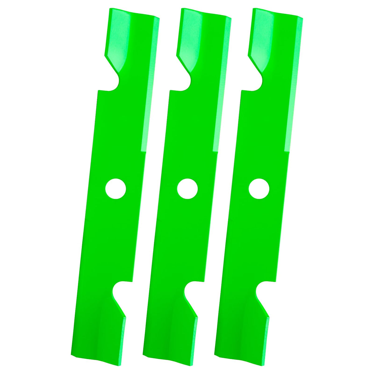 JYLEYJ front view of three Exmark/Toro 48-inch blades showing pack and fit