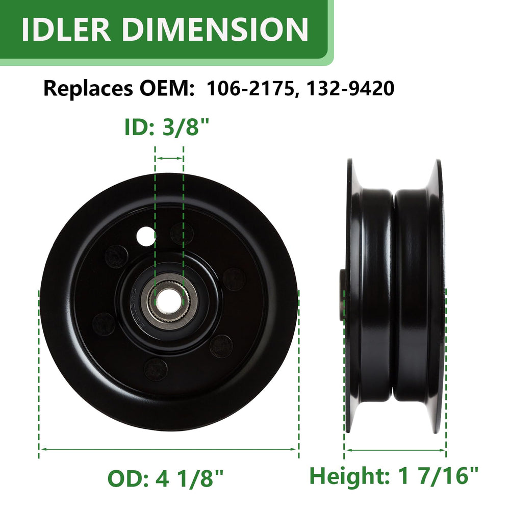 JYLEYJ idler pulley angled shot illustrating smooth rotation benefit