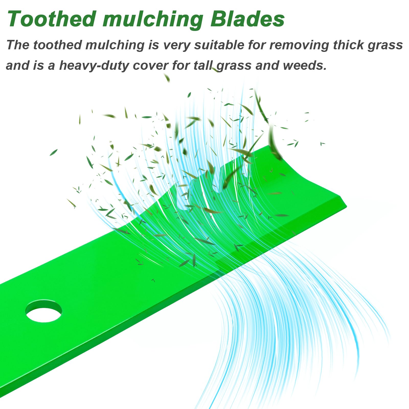 JYLEYJ blades installed on a 54-inch deck demonstrating compatibility benefit
