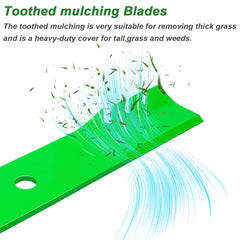 JYLEYJ blades installed on a 54-inch deck demonstrating compatibility benefit
