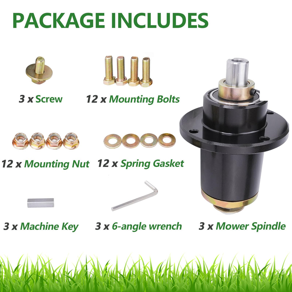 JYLEYJ spindle on a running zero-turn mower showing stable blade performance