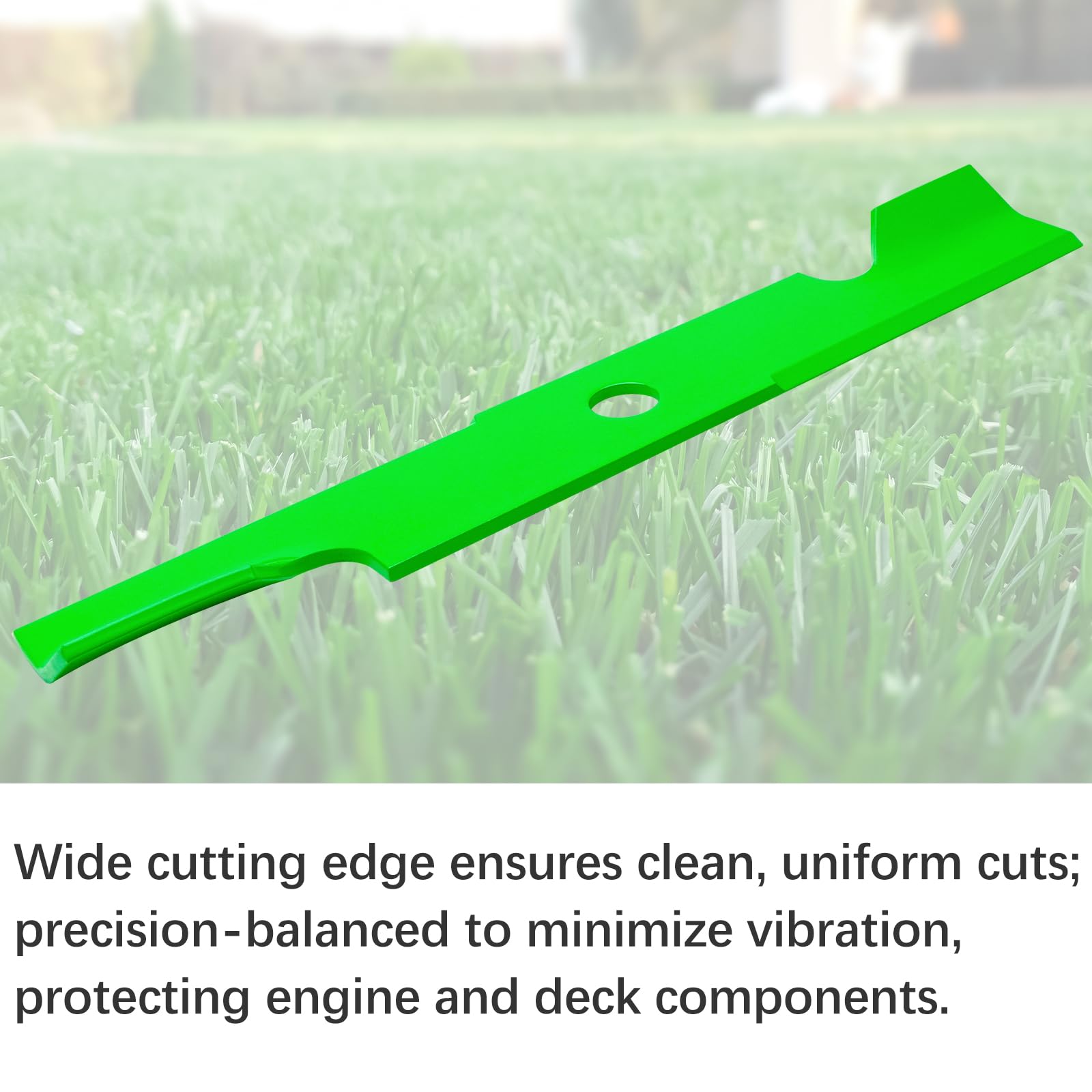 JYLEYJ blade installed on 48-inch zero-turn mower showing improved bagging