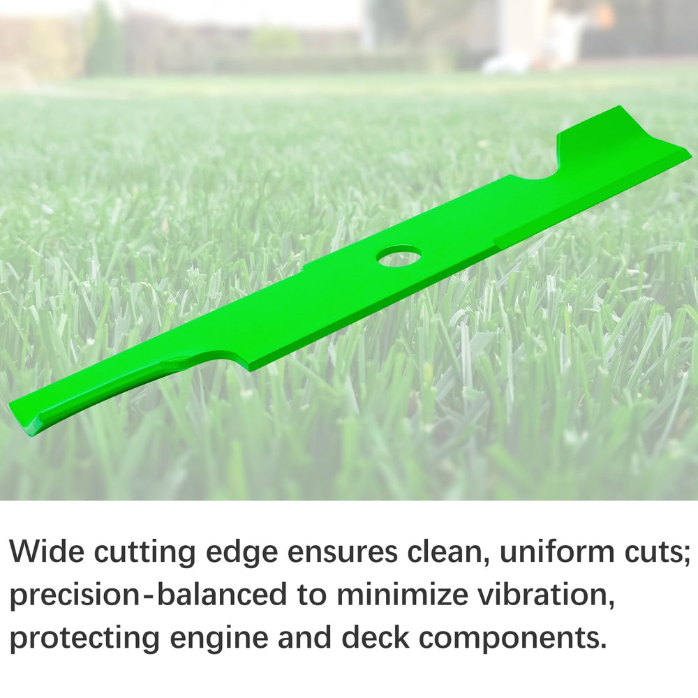 JYLEYJ blade installed on 48-inch zero-turn mower showing improved bagging