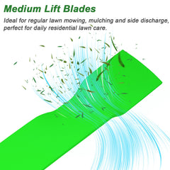 JYLEYJ blades installed on a 42-inch John Deere deck demonstrating correct fit benefit