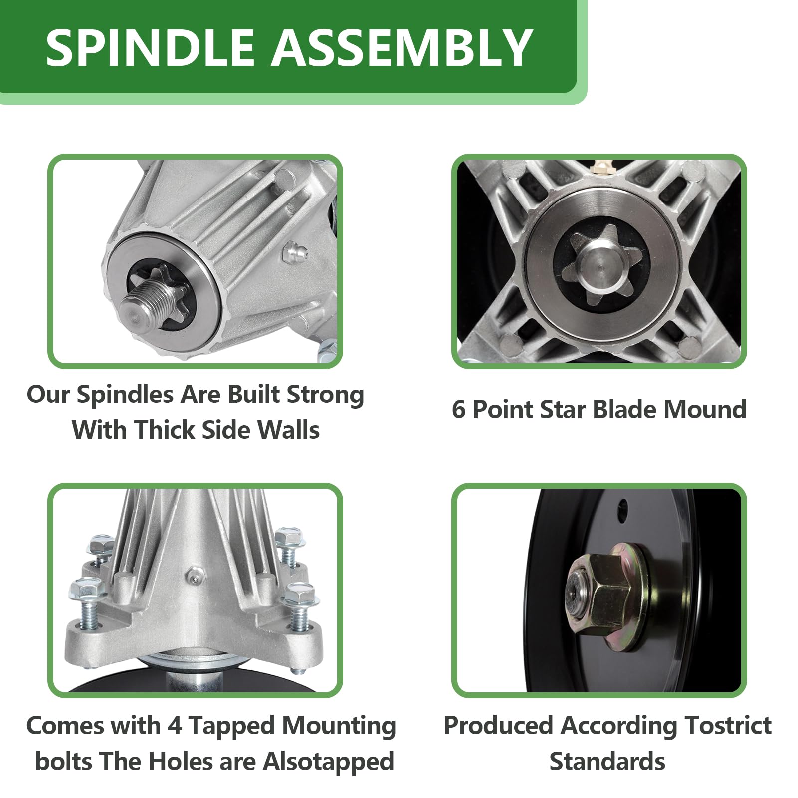 JYLEYJ spindle installed on a 46-inch mower deck illustrating restored stability