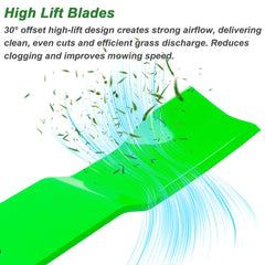 JYLEYJ blades installed on a 52-inch mower deck demonstrating correct fit