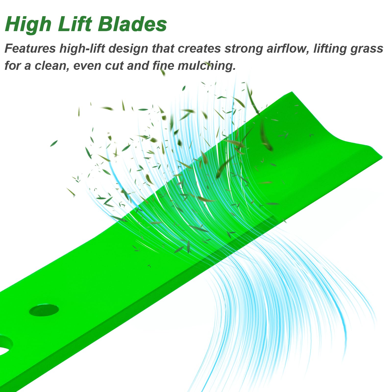 JYLEYJ blade mounted on a 50-inch mower deck demonstrating correct fit and stability
