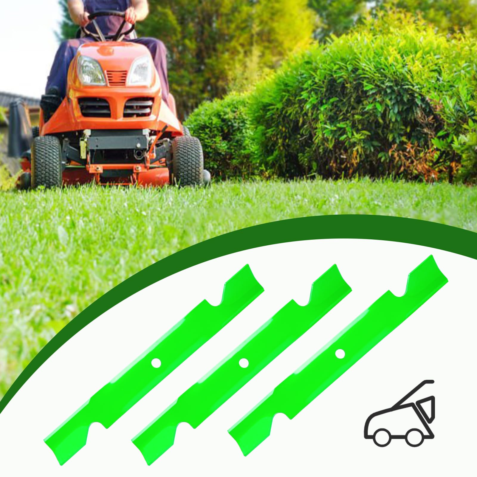 JYLEYJ blade on mower in action showing improved bagging and discharge