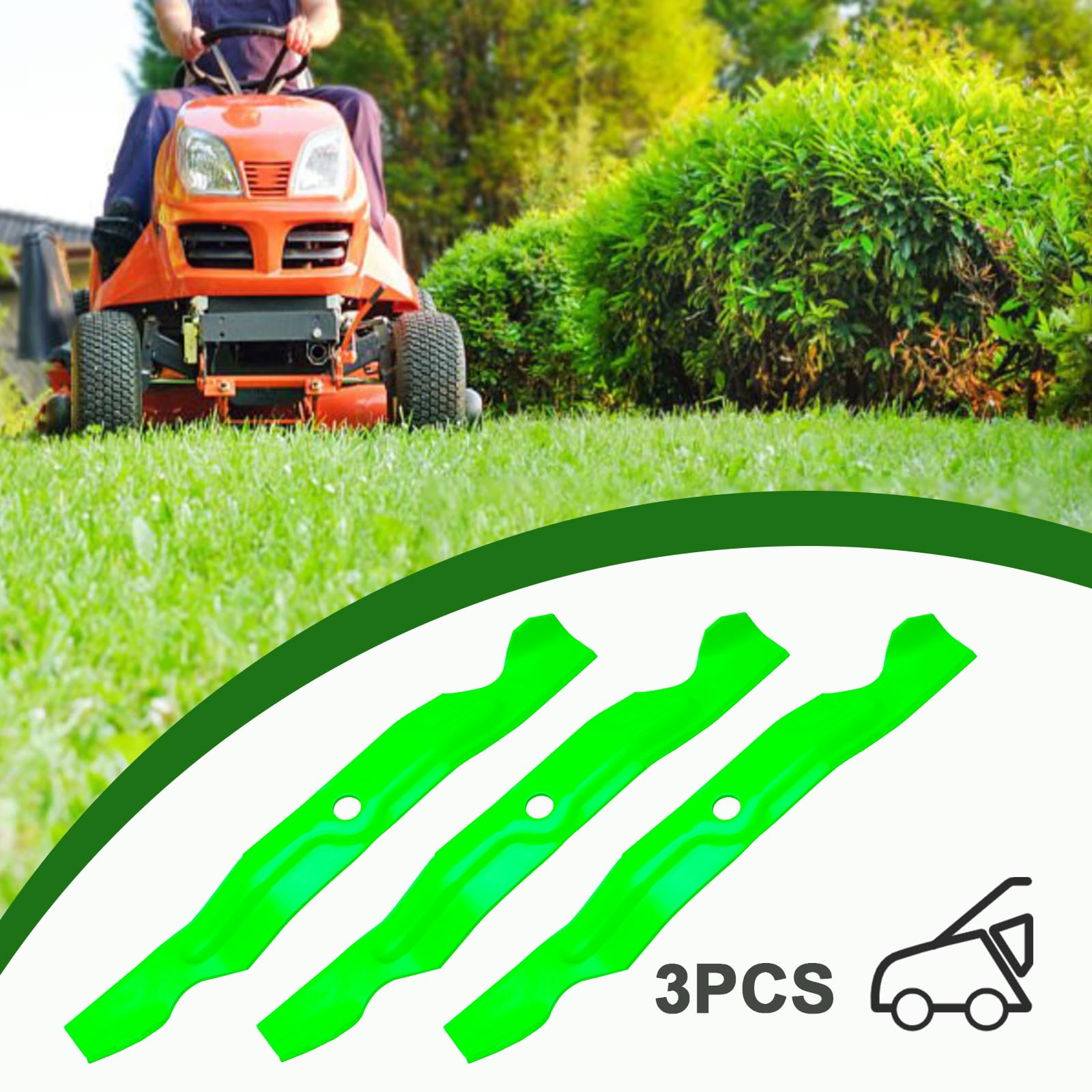JYLEYJ blades on lawn tractor in use producing cleaner, more even mowing
