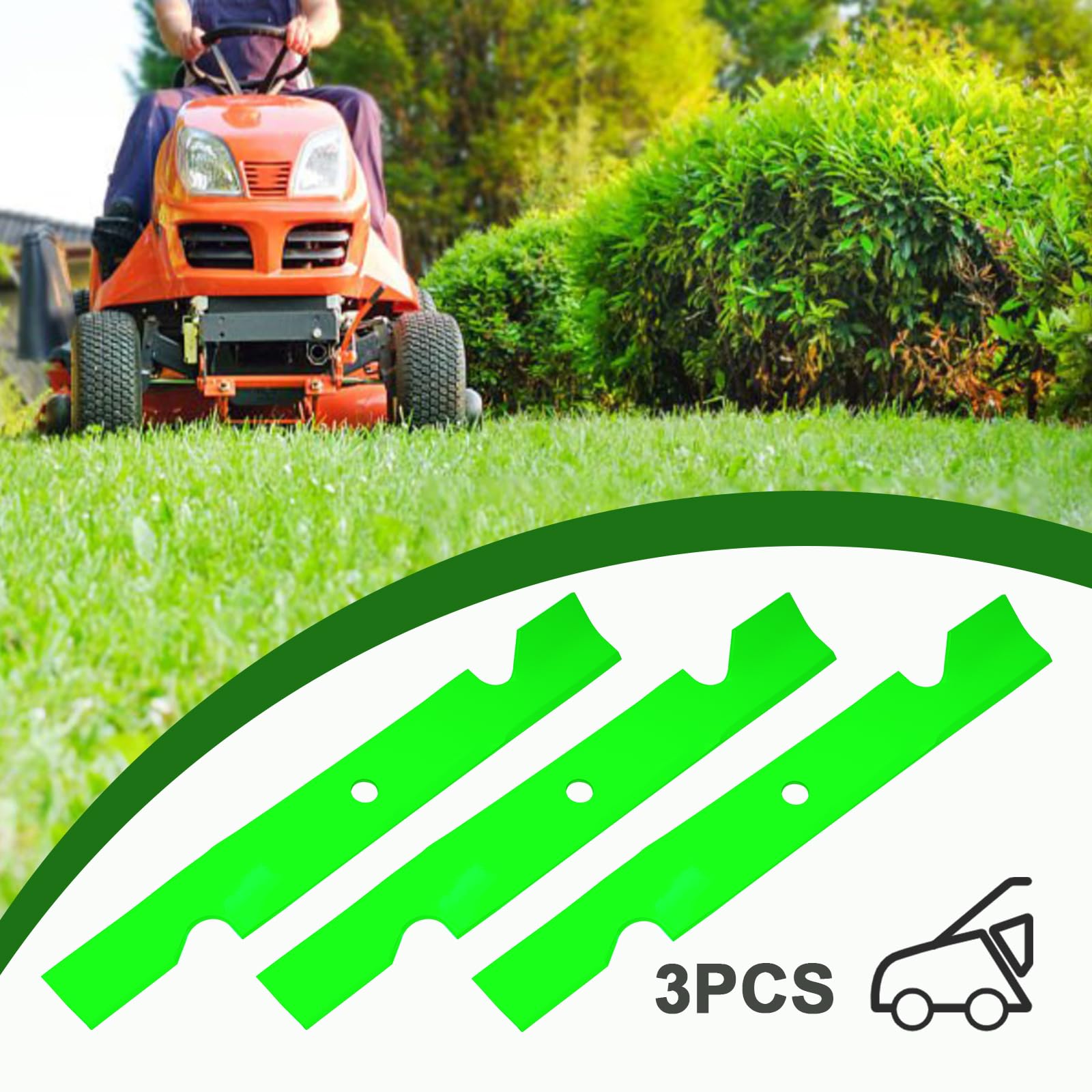 JYLEYJ blades in use on a mower delivering uniform cut for lawns
