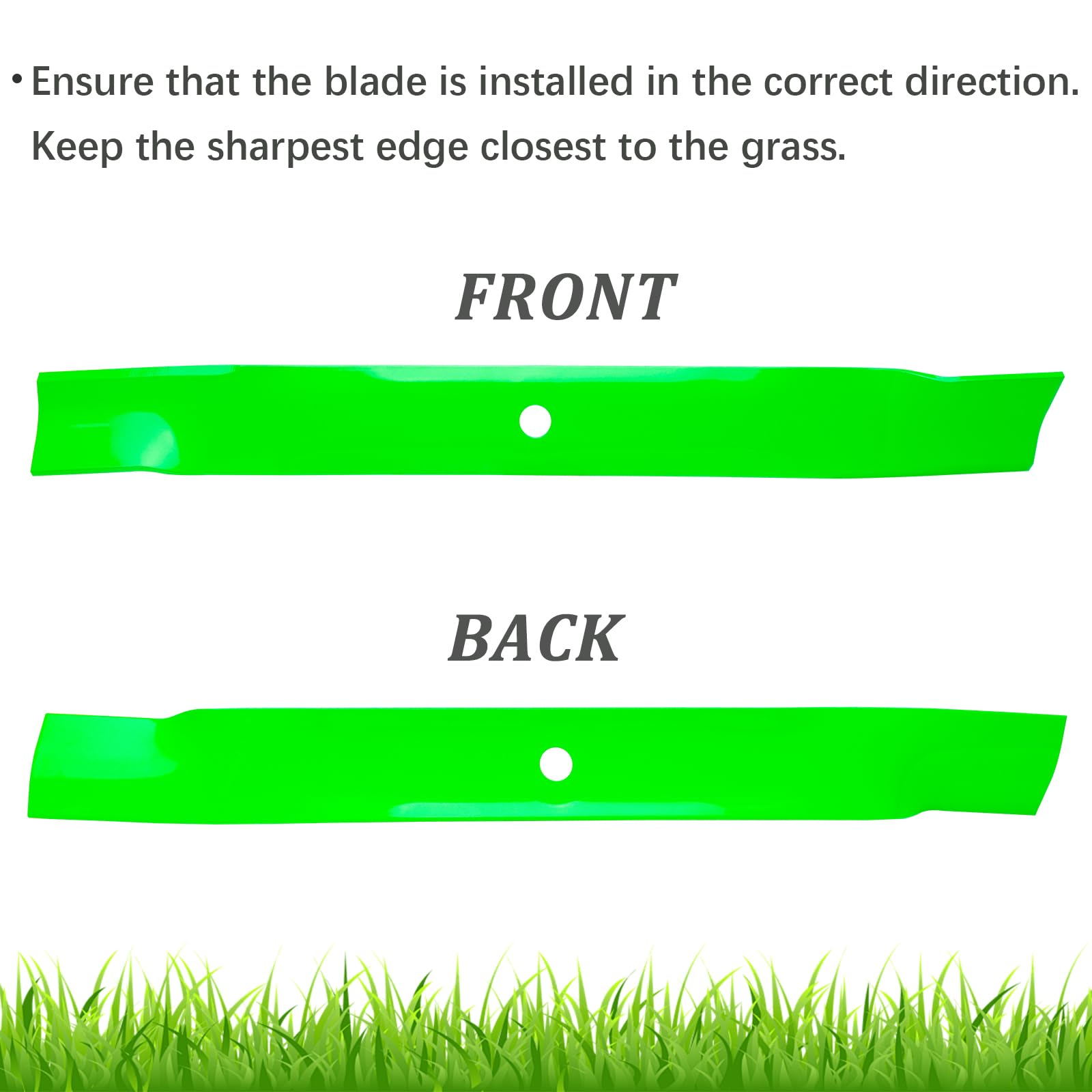 JYLEYJ blades on a zero-turn mower in yard for professional finish benefit