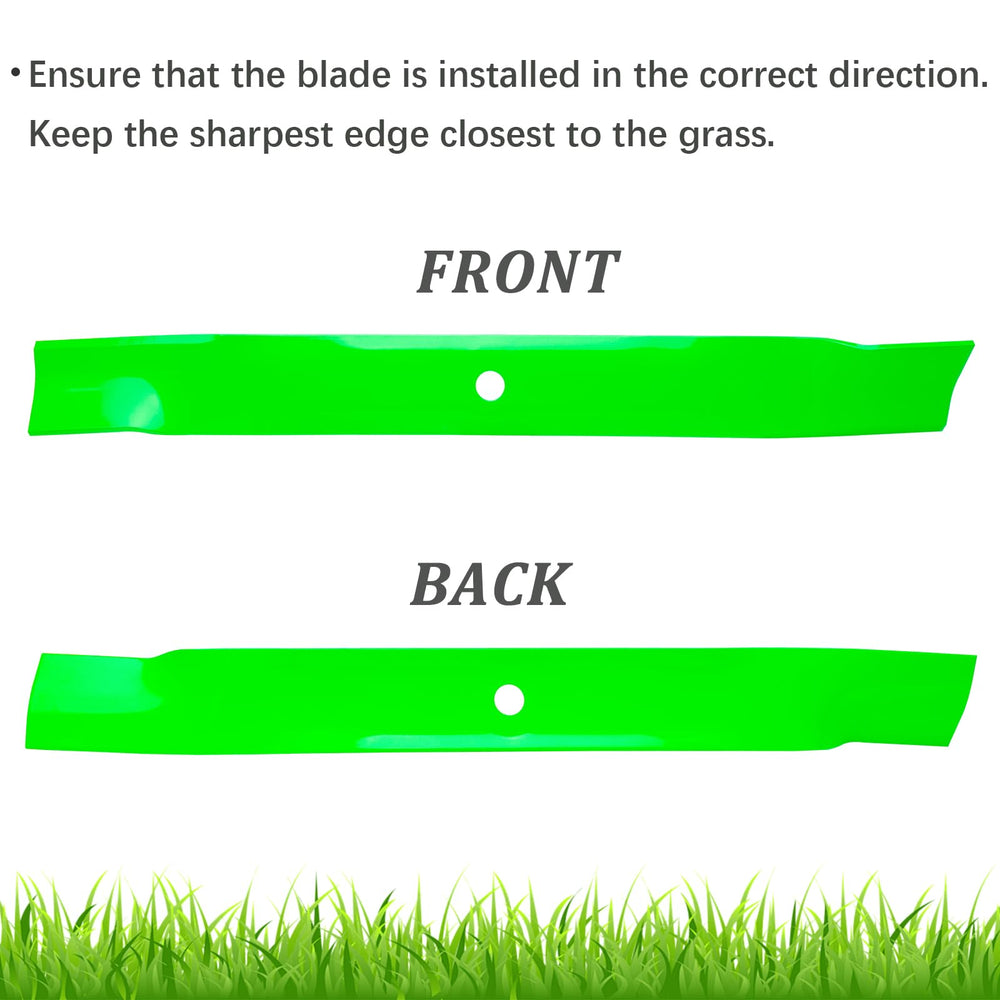 JYLEYJ blades on a zero-turn mower in yard for professional finish benefit