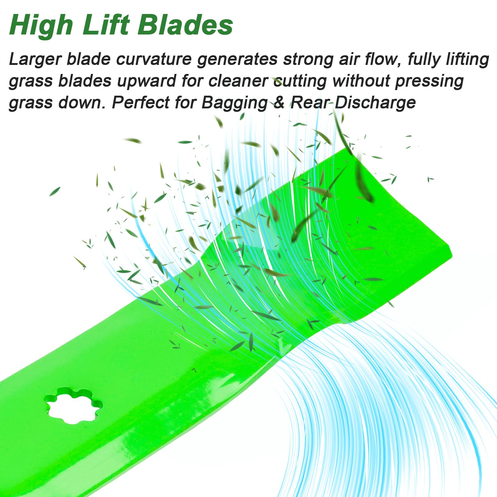 JYLEYJ blade installed on a John Deere deck demonstrating proper fit