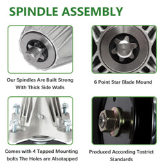 JYLEYJ spindle mounted on 50 inch deck demonstrating direct-fit benefit