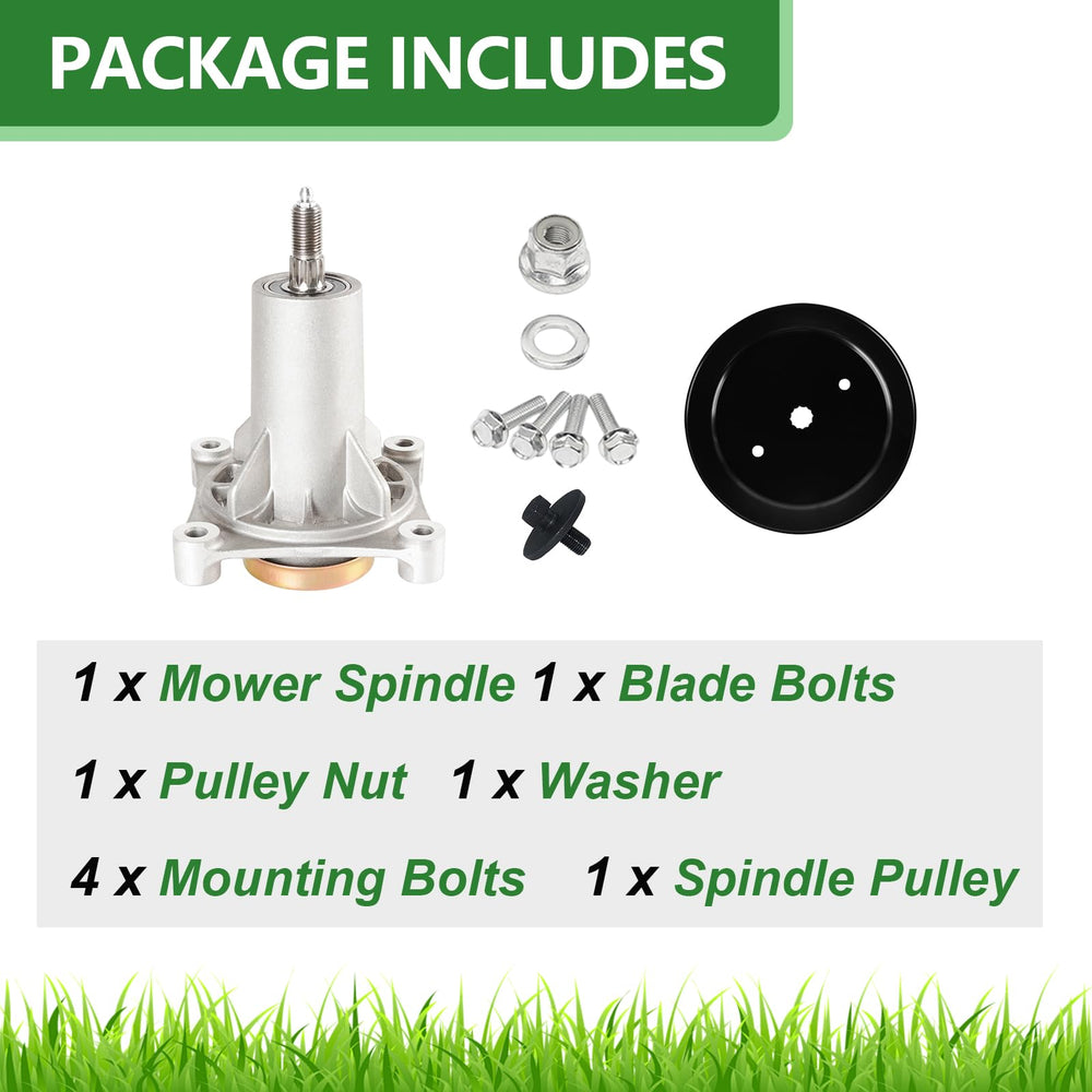 JYLEYJ packaged kit with label showing included pulley and spindle for confident installation