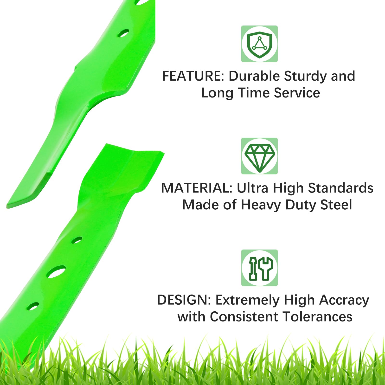 JYLEYJ blades beside measuring tape showing 17 inch segment for correct sizing