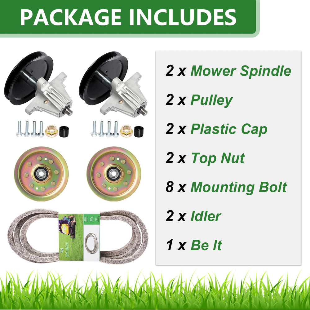 JYLEYJ belt and spindle size comparison illustrating correct scale and fitment confidence