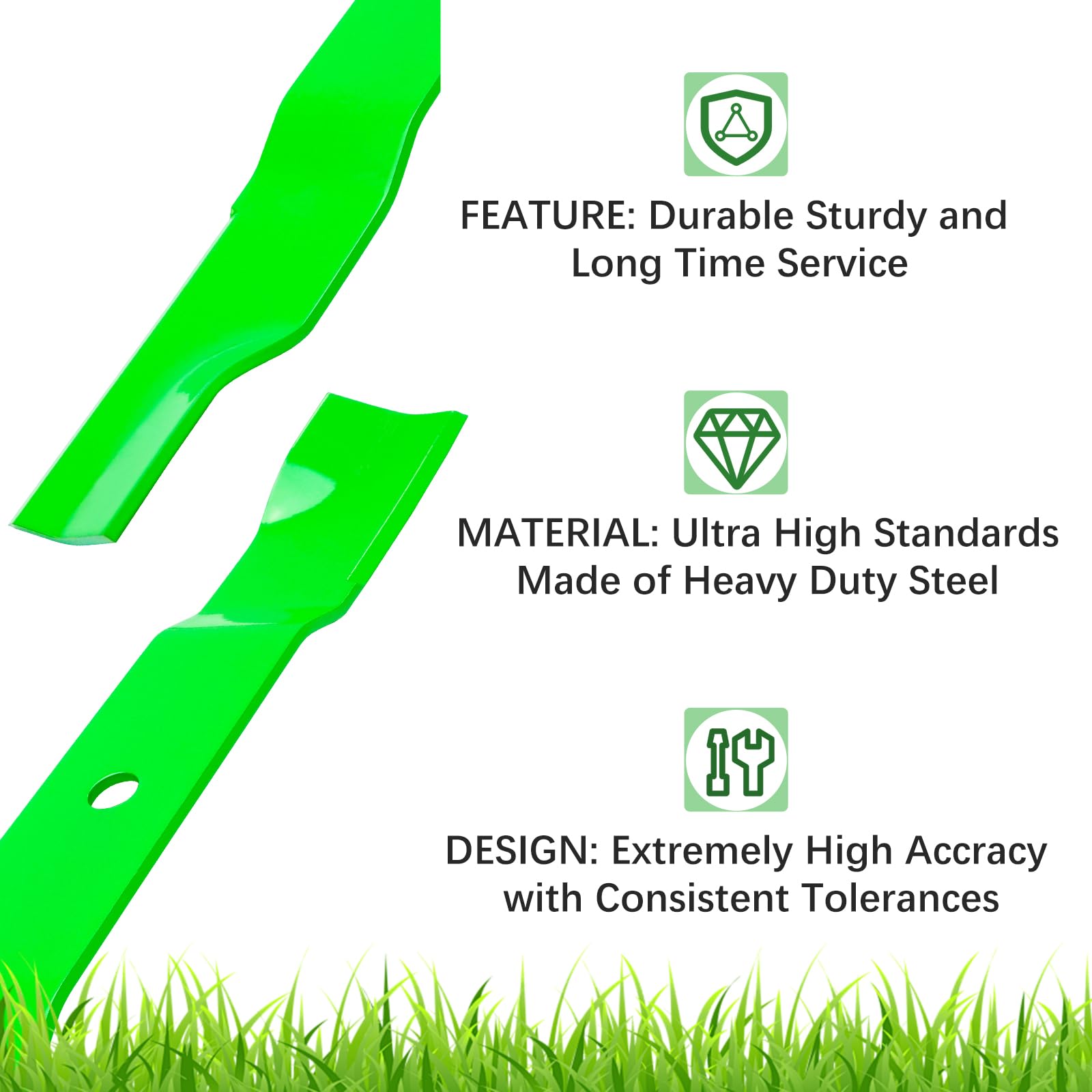 JYLEYJ blade next to ruler showing 18-inch length and precise dimensions