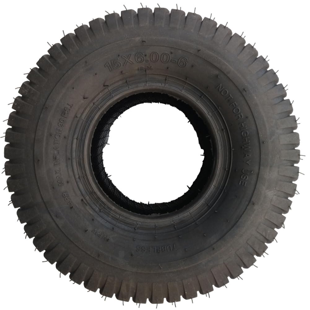 Jzcthg front view of tire showing tread pattern and turf protection