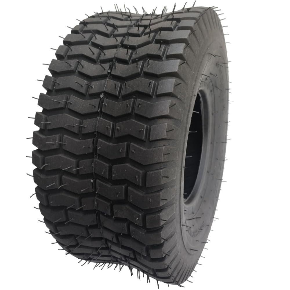Jzcthg tire mounted on a lawn mower demonstrating fit and stability